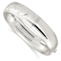 Sterling Silver Polished D/C and Textured Flexible Bangle
