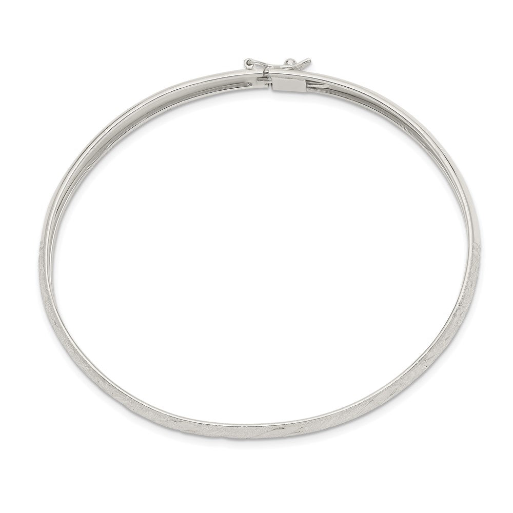Sterling Silver Diamond-cut 6.5mm Flexible Bangle