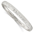 Sterling Silver Diamond-cut 6.5mm Flexible Bangle
