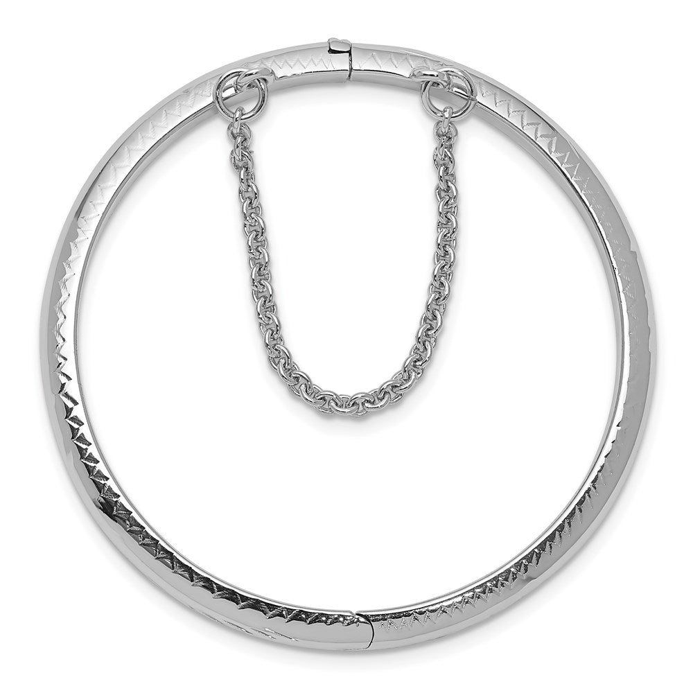SS RH-plated Polished & D/C 4mm w/ Safety Hinged Children's Bangle
