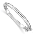 SS RH-plated Polished & D/C 4mm w/ Safety Hinged Children's Bangle