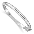 SS RH-plated Polished & D/C 4mm w/ Safety Hinged Children's Bangle