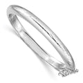 SS RH-plated Polished & D/C 5mm w/ Safety Hinged Children's Bangle