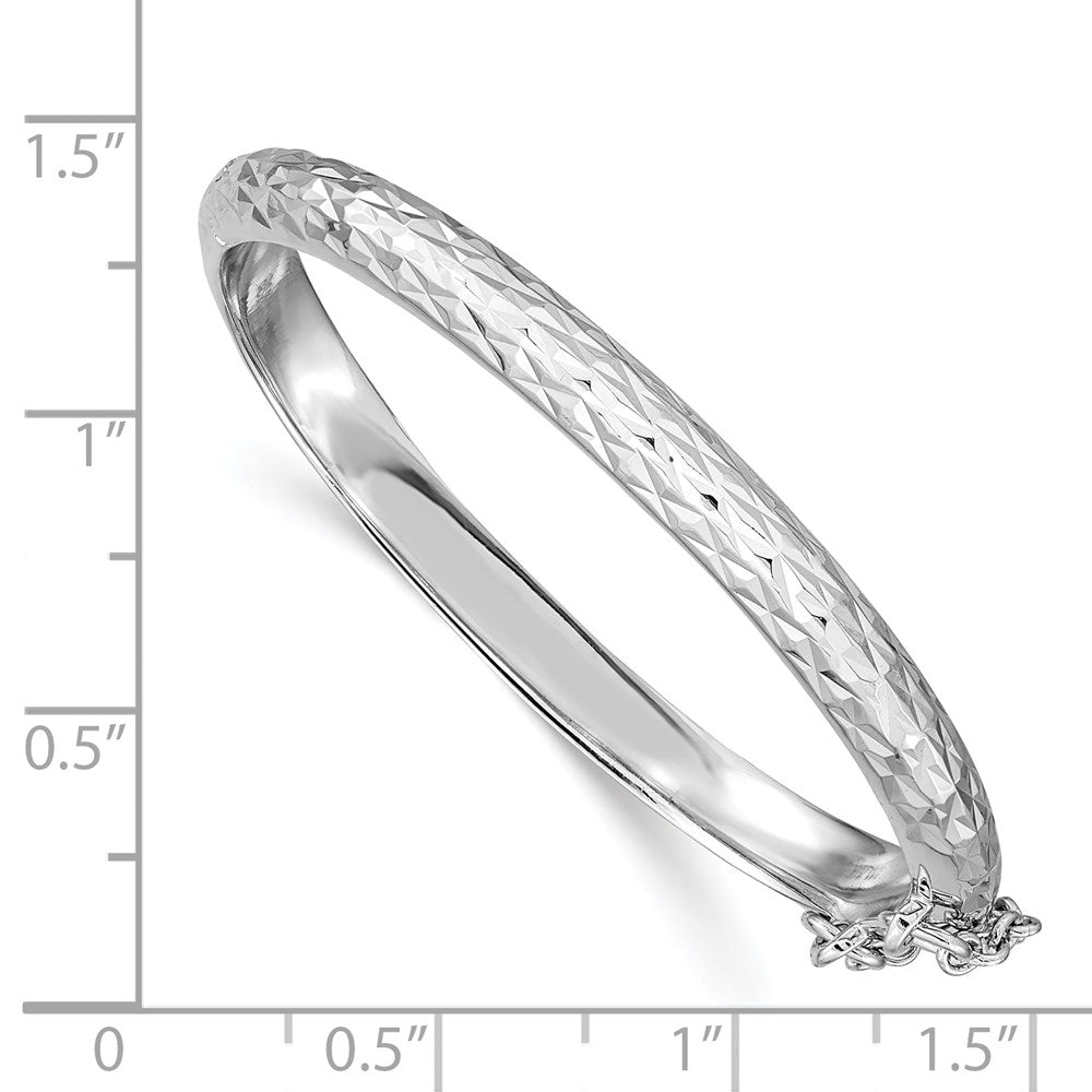 SS RH-plated Polished & D/C 4.5mm w/ Safety Hinged Children's Bangle