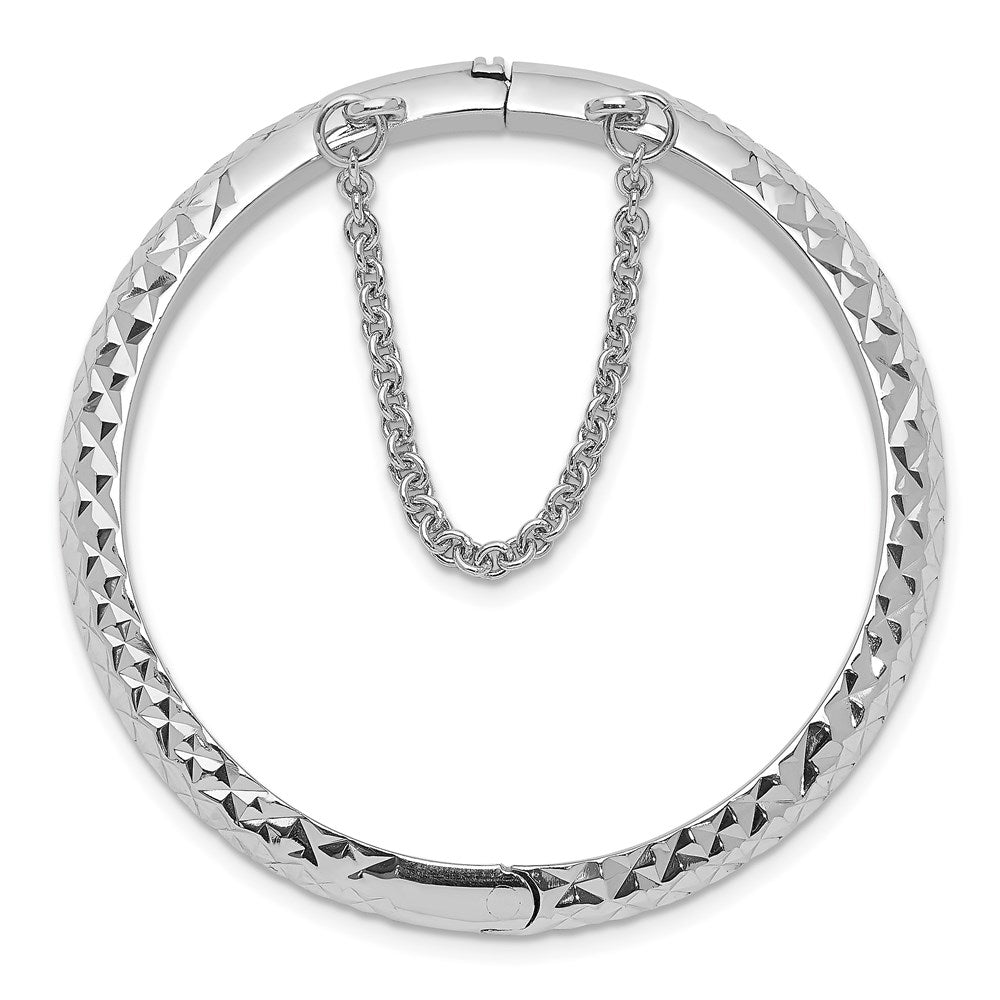 SS RH-plated Polished & D/C 5.5mm w/ Safety Hinged Children's Bangle