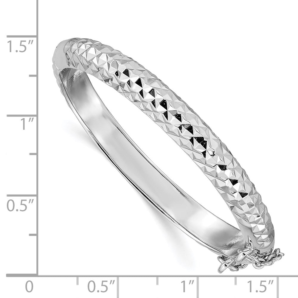 SS RH-plated Polished & D/C 5.5mm w/ Safety Hinged Children's Bangle