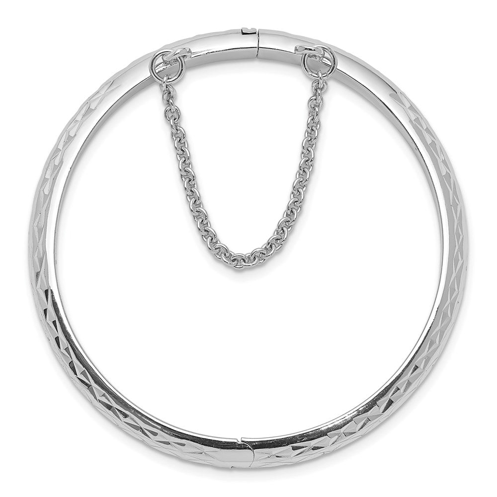 SS RH-plated Polished & D/C 5.5mm w/ Safety Hinged Children's Bangle