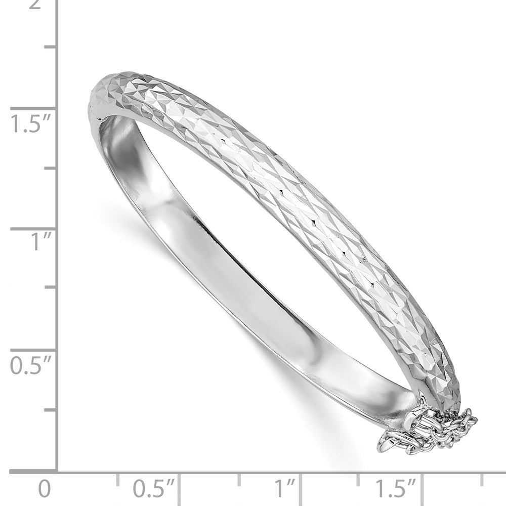 SS RH-plated Polished & D/C 5.5mm w/ Safety Hinged Children's Bangle