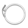 S Silver RH-pltd 4mm Polished 40mm Inside Diamete w/ Safety Hinged Bangle