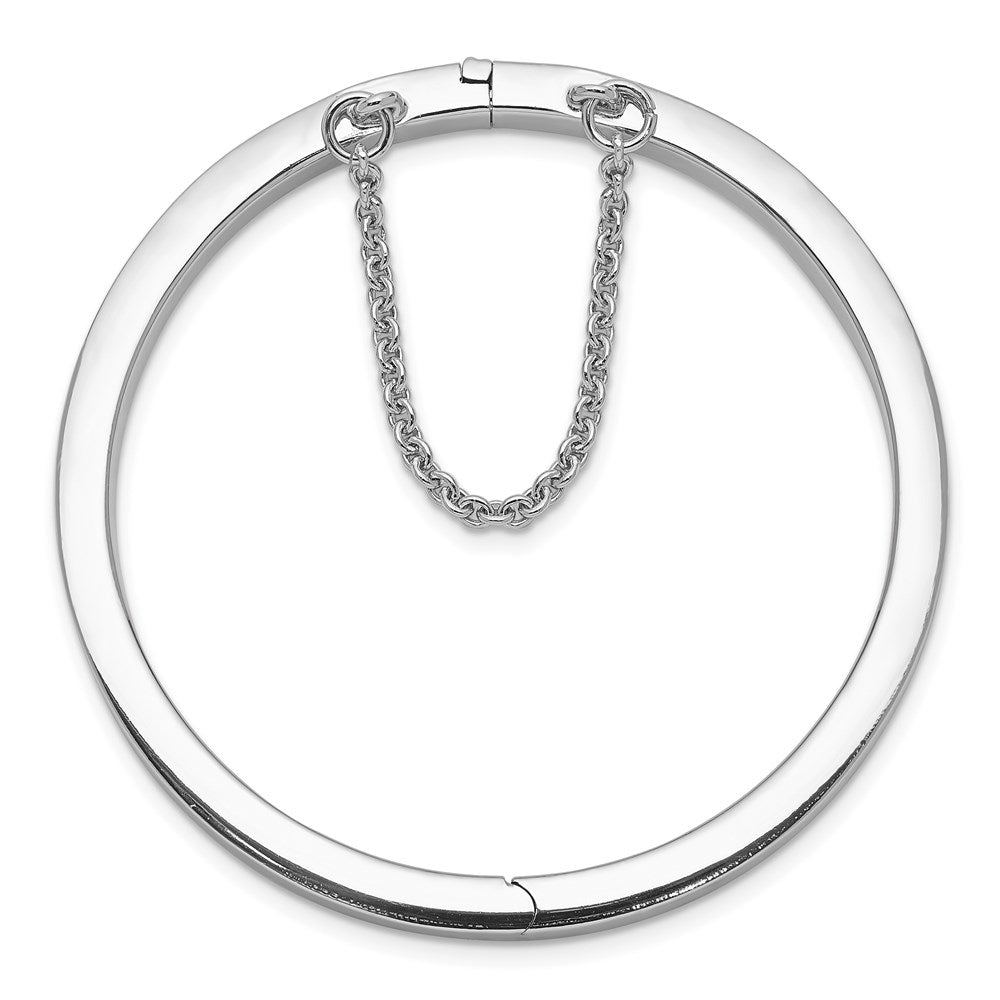 S Silver RH-pltd 4mm Polished 45mm Inside Diameter w/Safety Hinged Bangle