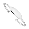 Sterling Silver RH-pltd 2mm Polished ID 45 Inside Diameter Cuff Bangle