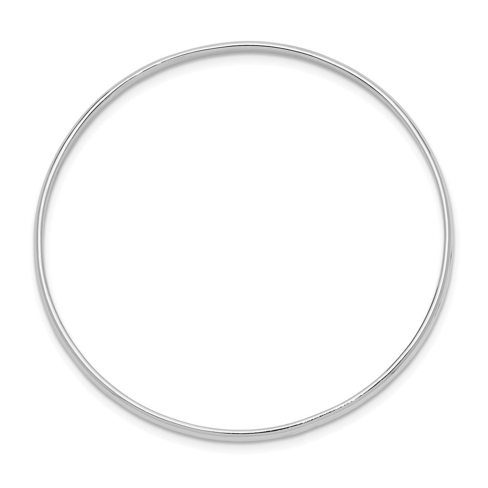 Sterling Silver RH-plated Polished 2mm Slip-on Youth Bangle Bracelet