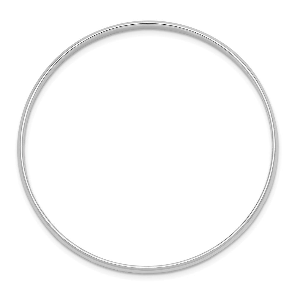 Sterling Silver RH-plated Polished 3mm Slip-on Youth Bangle Bracelet