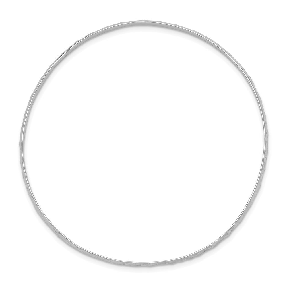 Sterling Silver RH-pltd Polished & D/C 2mm Slip-on Youth Bangle Bracelet