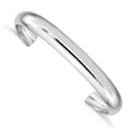 Sterling Silver RH-pltd 6mm Polished/Domed 40mm Inside Diameter Cuff Bangle