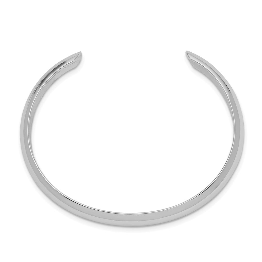 Sterling Silver RH-pltd 6mm Polished/Domed 45 Inside Diameter Cuff Bangle