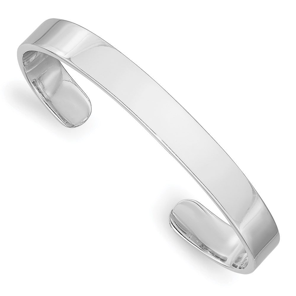 Sterling Silver RH-pltd 6mm Polished 40mm Inside Diameter Cuff Bangle
