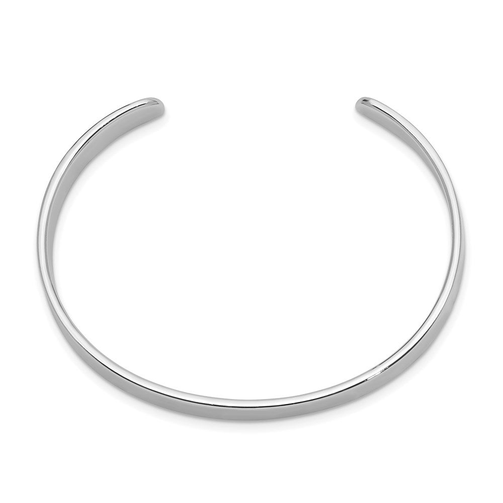 Sterling Silver RH-pltd 6mm Polished 45mm Inside Diameter Cuff Bangle