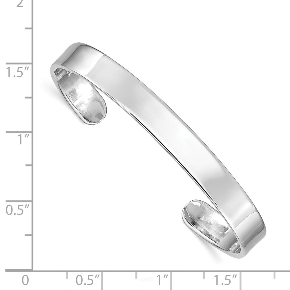 Sterling Silver RH-pltd 6mm Polished 45mm Inside Diameter Cuff Bangle