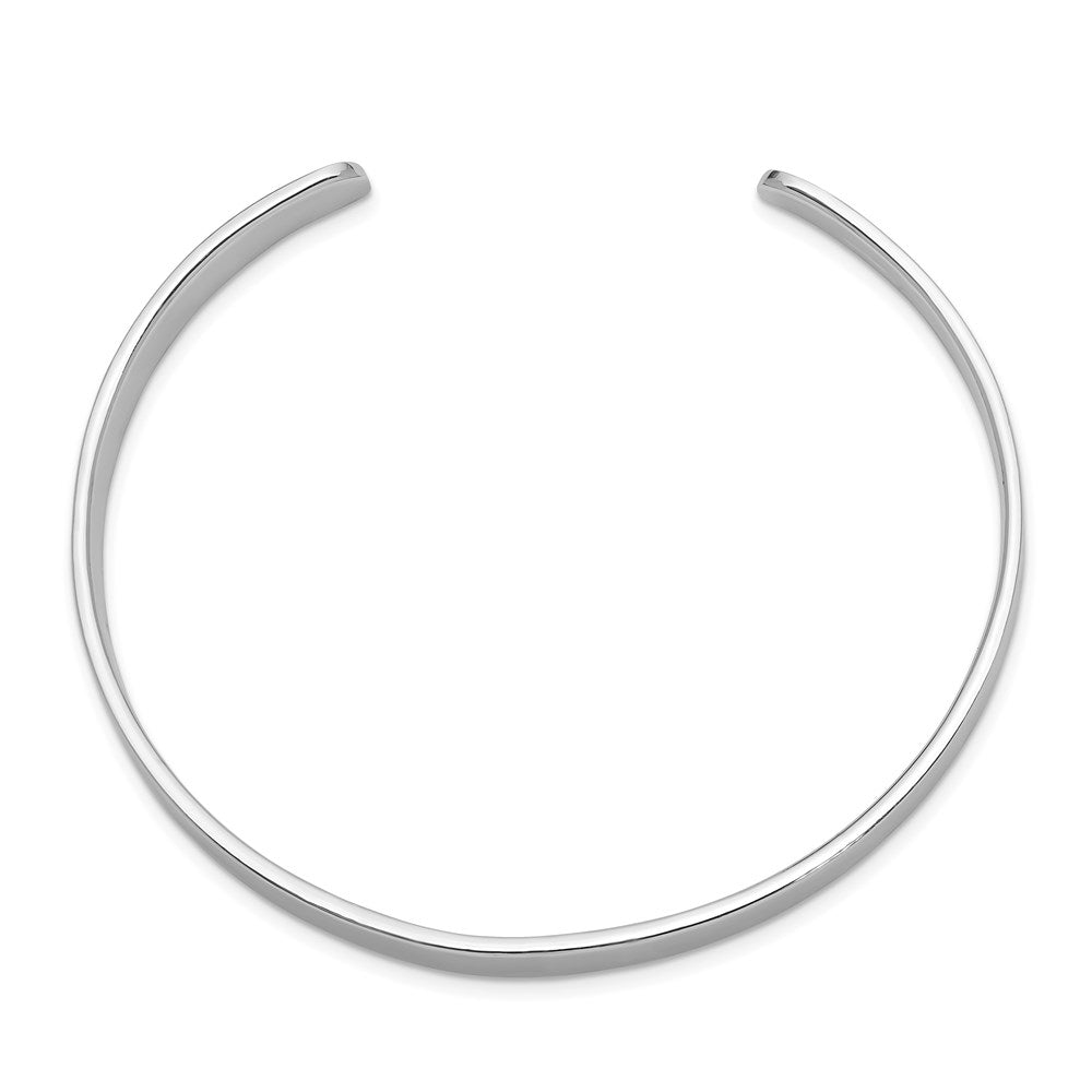Sterling Silver RH-pltd 6mm Polished 60mm Inside Diameter Cuff Bangle