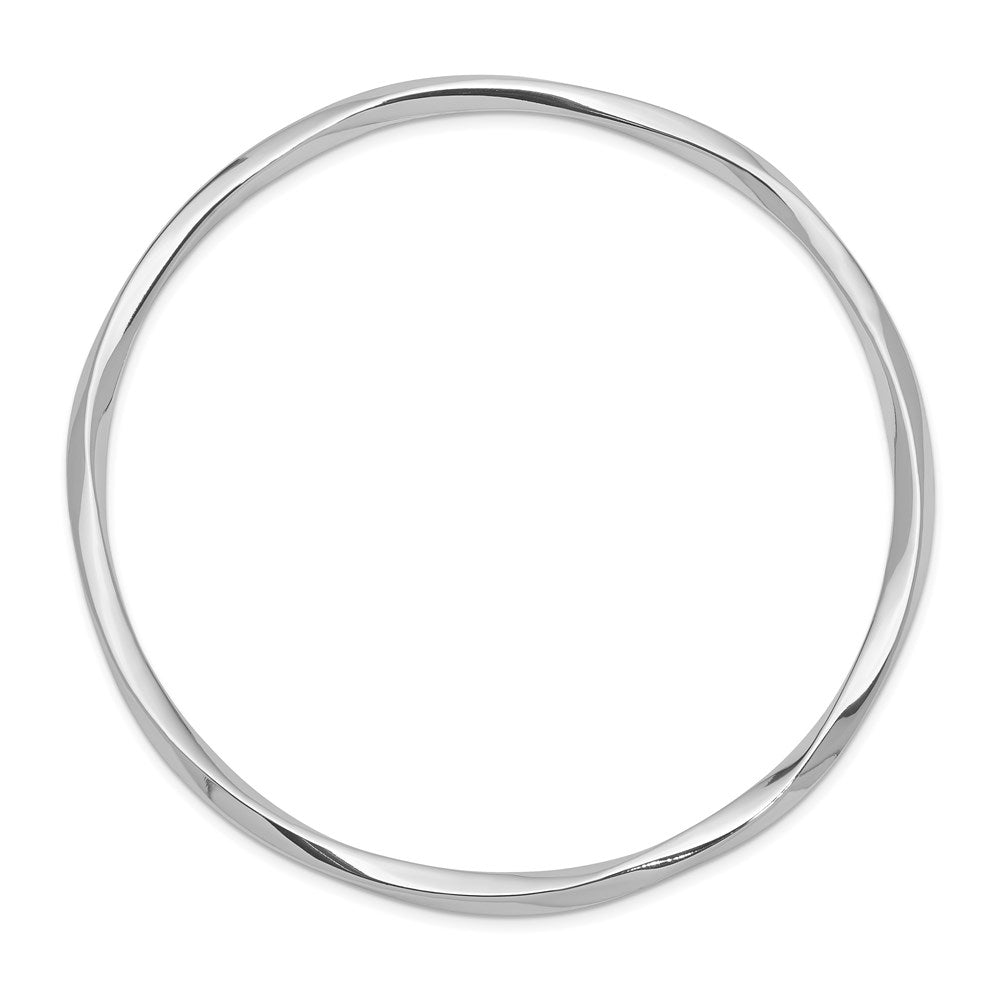 Sterling Silver Rhodium-plated 3.50mm Slip-on Bangle