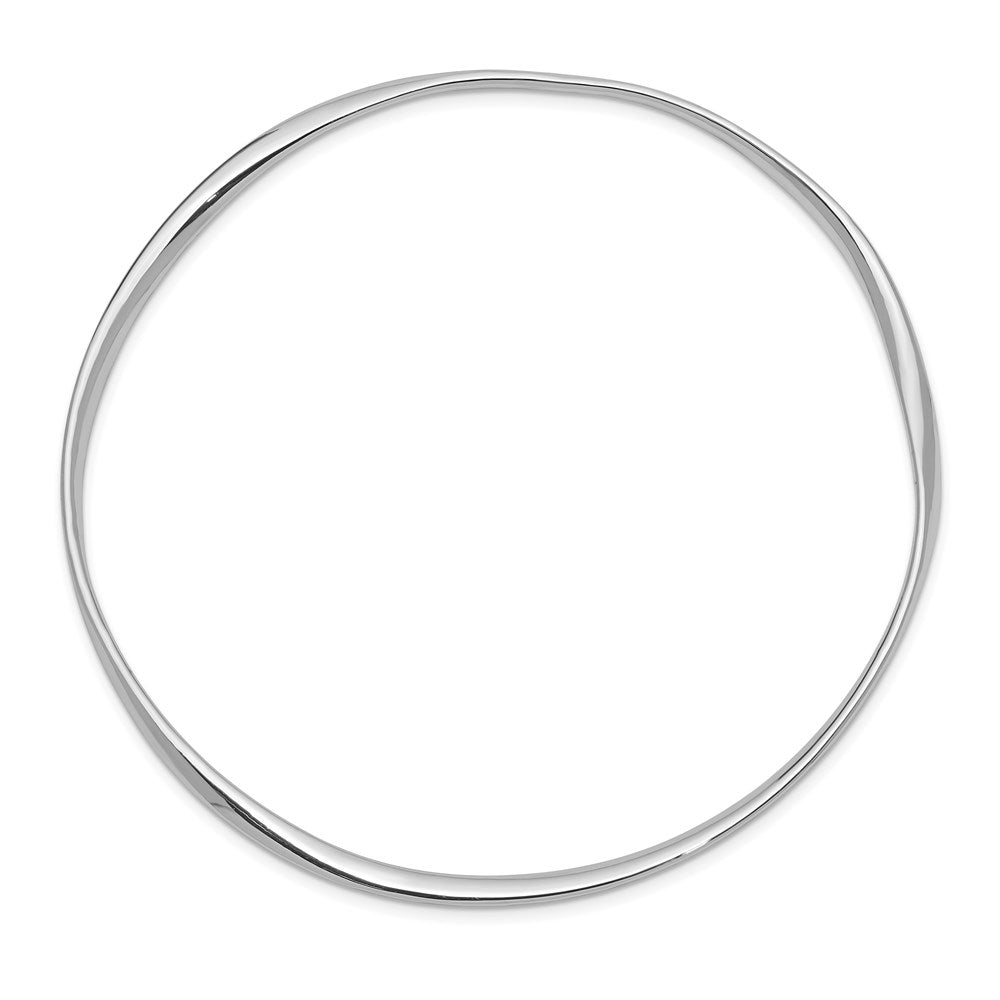 Sterling Silver Rhodium-plated 2.25mm Silp-on Bangle