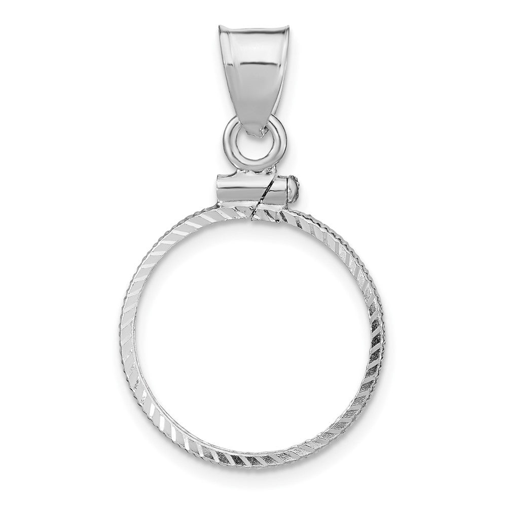 Sterling Silver 18 x 1.2mm $0.10 Screw Top Coin Diamond-cut Bezel Pendant