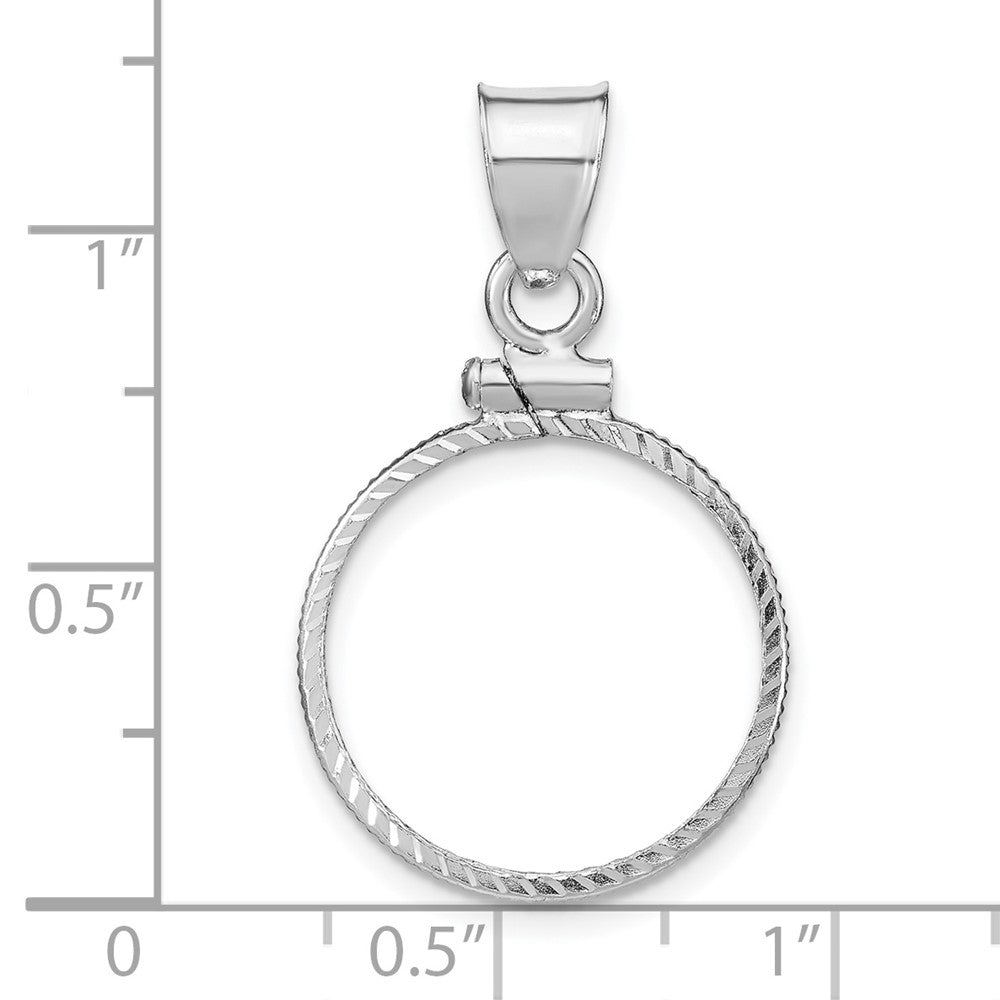 Sterling Silver 18 x 1.2mm $0.10 Screw Top Coin Diamond-cut Bezel Pendant