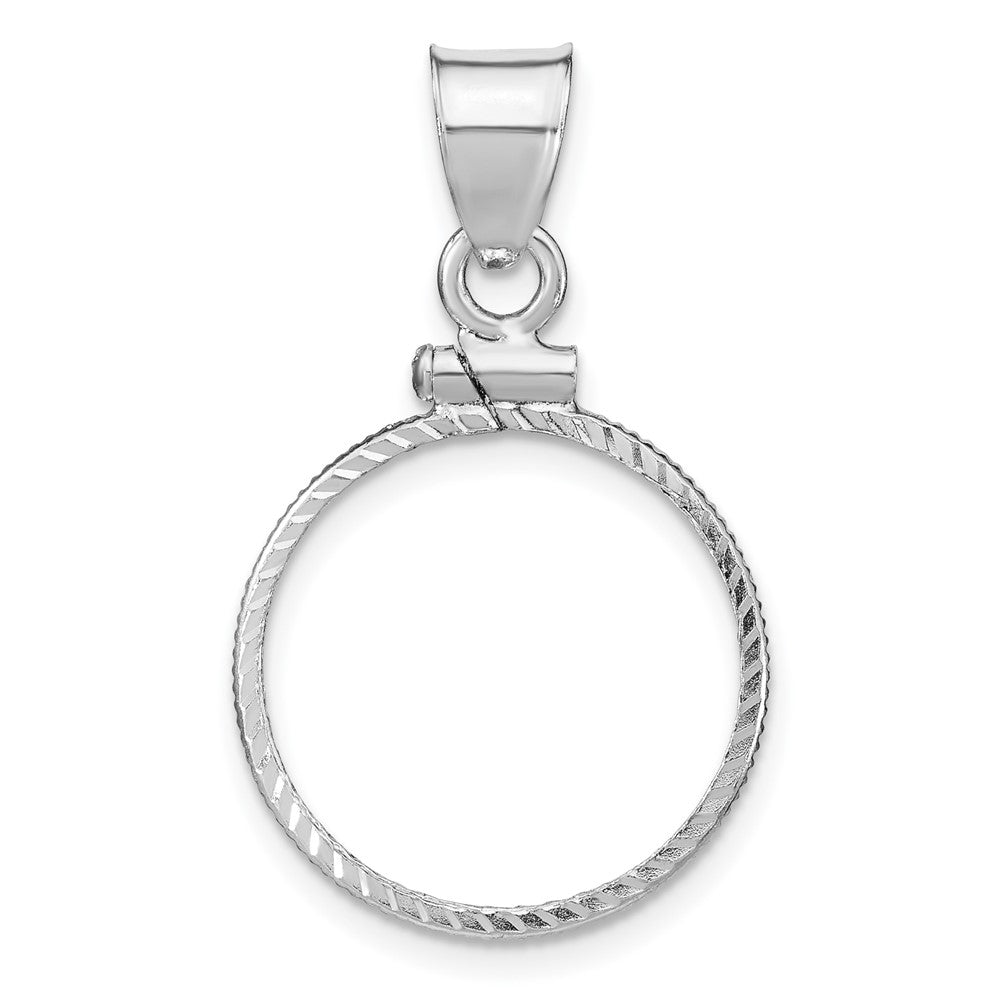 Sterling Silver 18 x 1.2mm $0.10 Screw Top Coin Diamond-cut Bezel Pendant