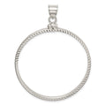 Sterling Silver 39.4 x 3.1mm 1 oz. Screw Top Coin Diamond-cut Bezel Pendant