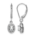 Sterling Silver Rhodium-plated Diam. & White Topaz Earrings
