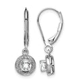 Sterling Silver Rhodium-plated Diam. & White Topaz Earrings
