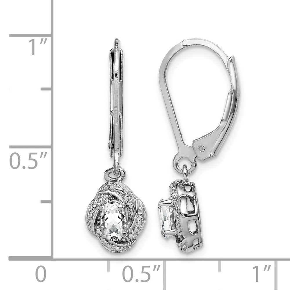 Sterling Silver Rhodium-plated Diam. & White Topaz Earrings
