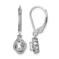 Sterling Silver Rhodium-plated Diam. & White Topaz Earrings