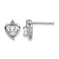 Sterling Silver Rhodium-plated White Topaz & Diam. Earrings