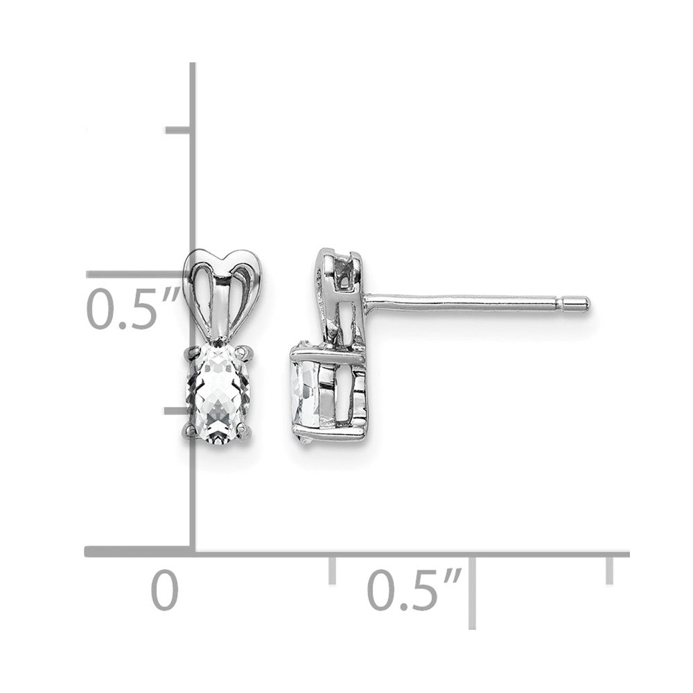 Sterling Silver Rhodium-plated White Topaz Earrings