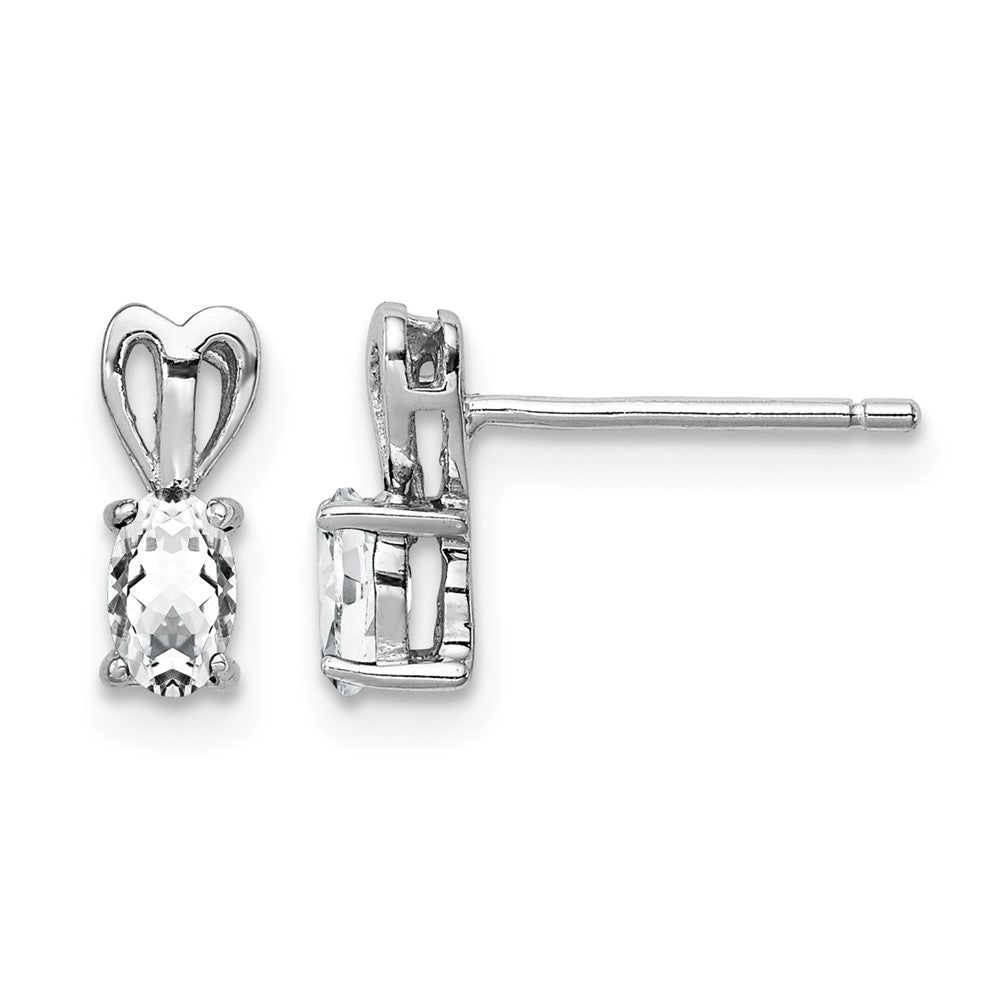 Sterling Silver Rhodium-plated White Topaz Earrings