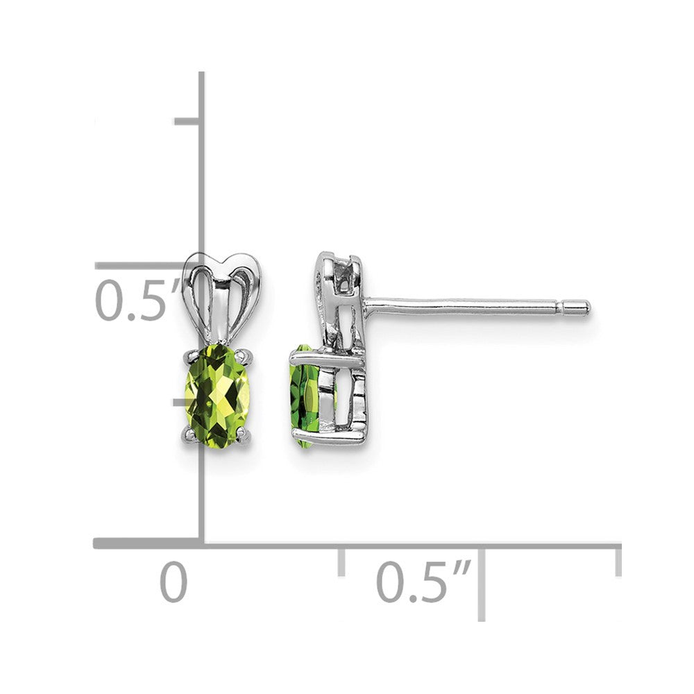 Sterling Silver Rhodium-plated Peridot Earrings