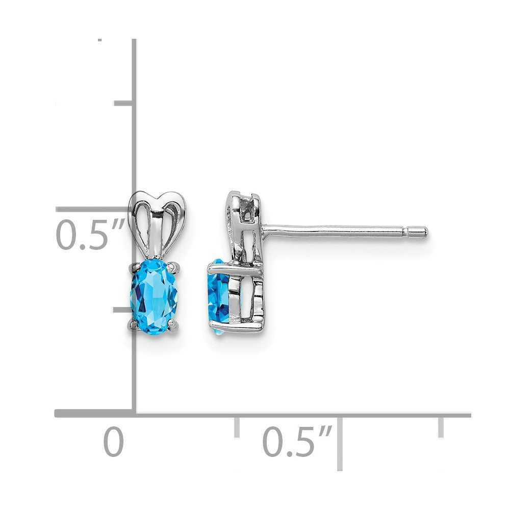 Sterling Silver Rhodium-plated Light Swiss Blue Topaz Earrings