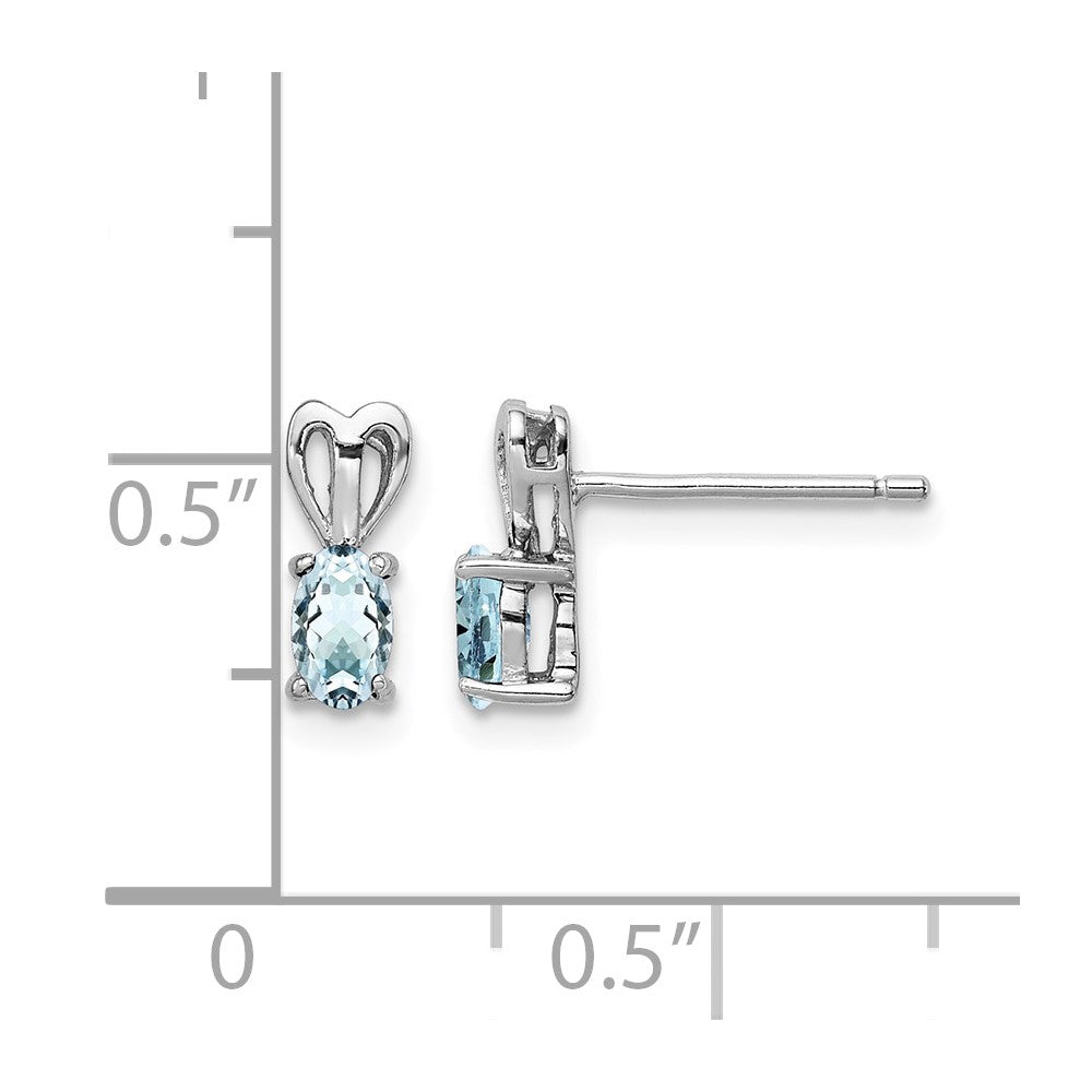 Sterling Silver Rhodium-plated Aquamarine Earrings