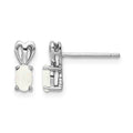 Sterling Silver Rhodium-plated Created Opal Earrings