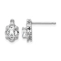 Sterling Silver Rhodium-plated White Topaz & Diam. Earrings