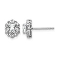 Sterling Silver Rhodium-plated White Topaz & Diam. Earrings