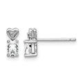 Sterling Silver Rhodium-plated White Topaz & Diam. Earrings