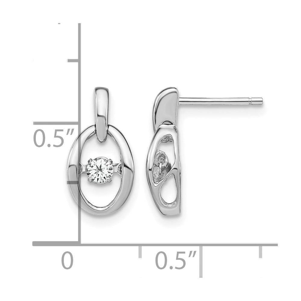 Sterling Silver Rhodium CZ Birthstone Vibrant Earrings