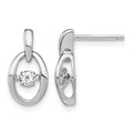 Sterling Silver Rhodium CZ Birthstone Vibrant Earrings