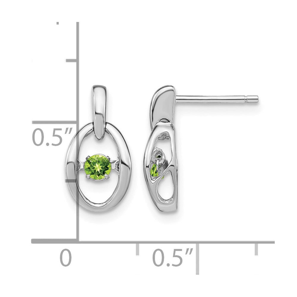 Sterling Silver Rhodium Peridot Birthstone Vibrant Earrings