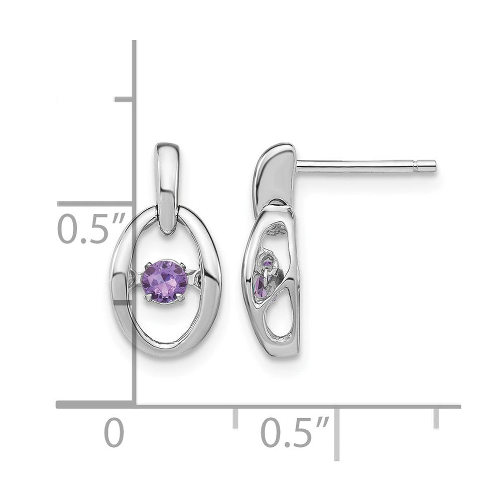 Sterling Silver Rhodium Created Alexandrite Birthstone Vibrant Earrings