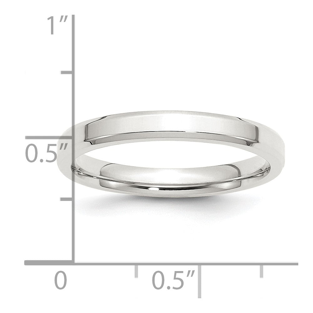 Sterling Silver 3mm Bevel Edge Band