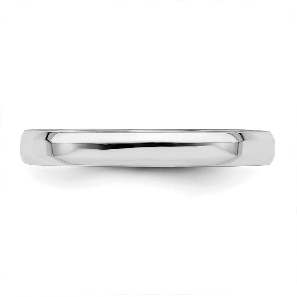 Sterling Silver Rhodium-plated 3mm Bevel Edge Band